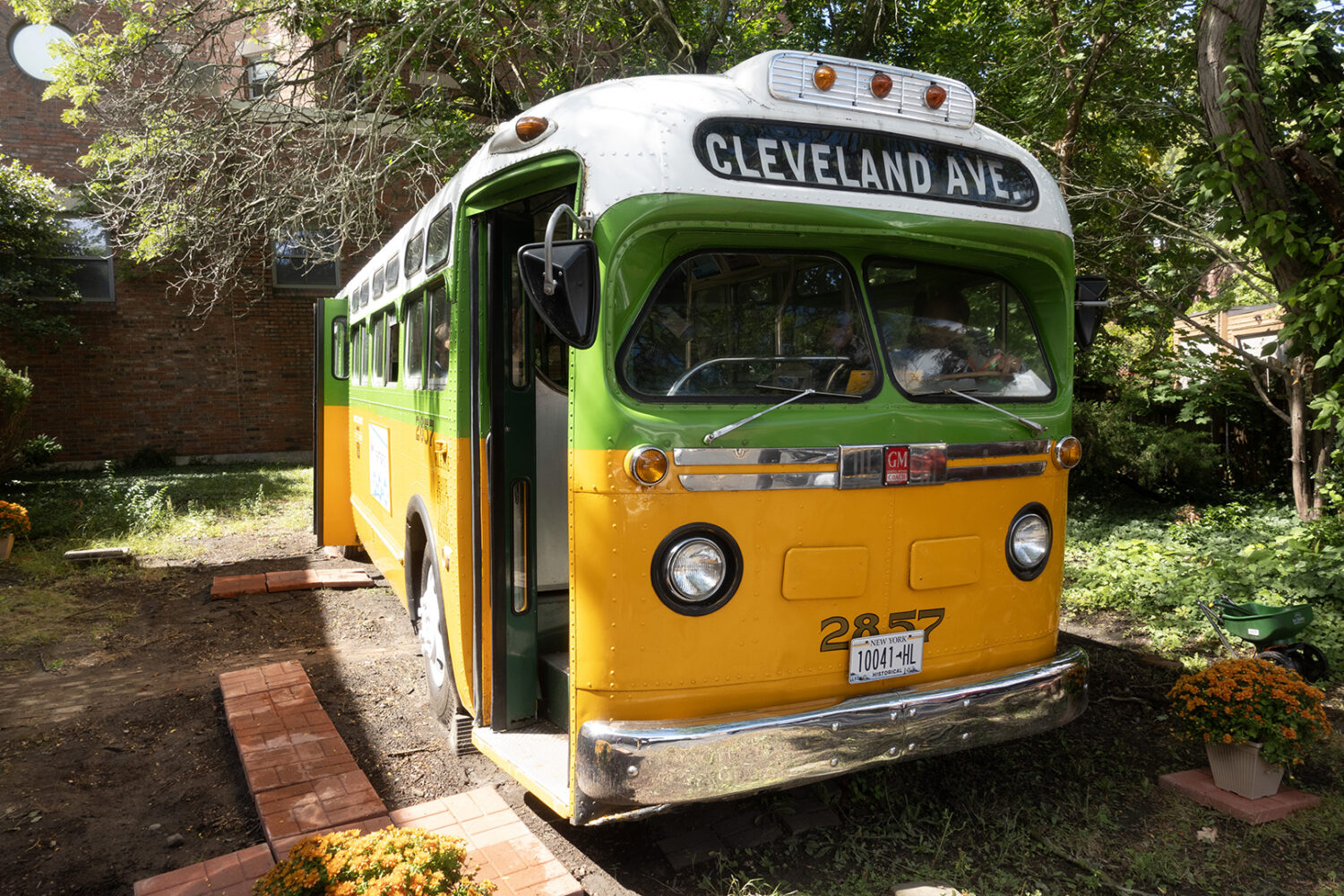 Replica of Rosa Parks bus behind Van White's mini Civil Rights museum in Rochester, New York