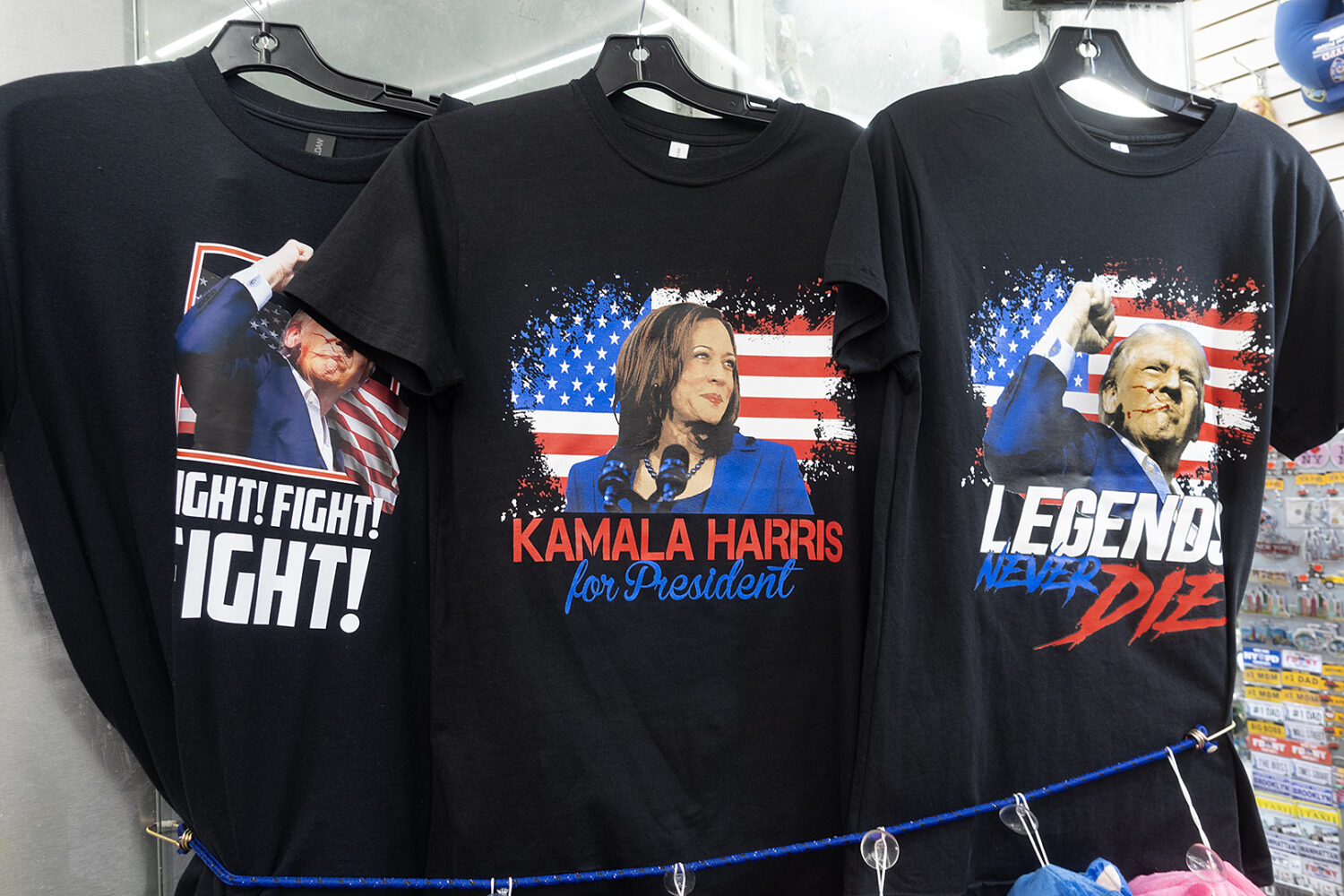 Trump Harris T-shirts on Canal Street copy