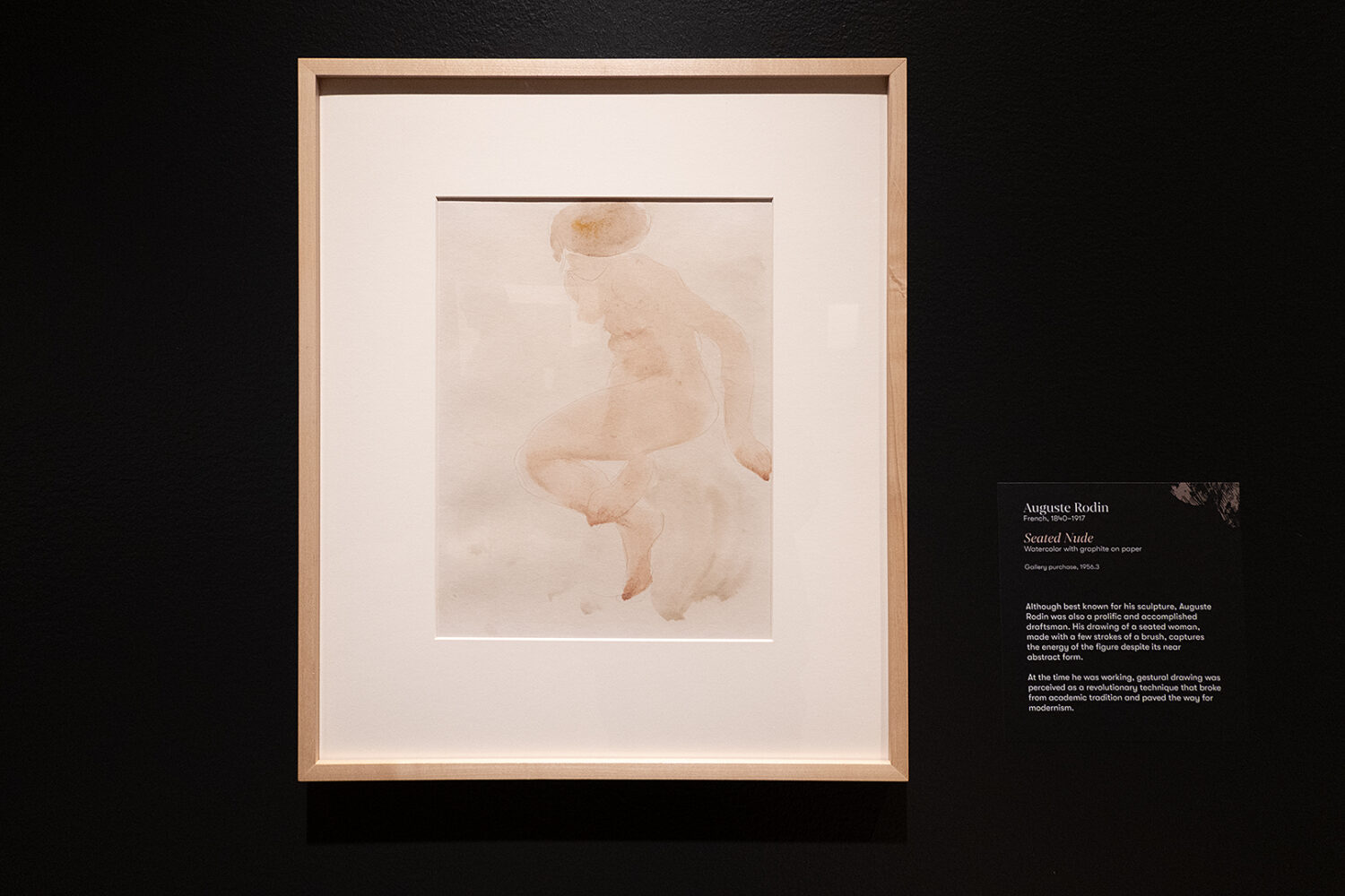 Auguste Rodin "Seated Nude" in "Drawing Is Discovery" show at MAG