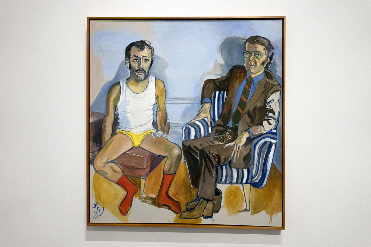 Alice Neel "David Bourdon and Gregory Battcock" at Blanton in Austin Texas